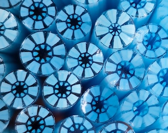 COE 96 Handmade Flower Murrini "Carefree" | 1 oz Cane | Oceanside Compatible Fusible Glass for Fusing, Jewelry, Mosaics