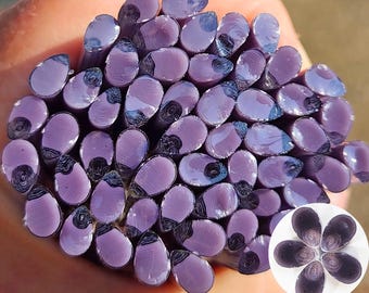 coe 96 Flower Petal: Purple Amethyst - 1 oz Murrini Murrine Millefiori Vitrigraph Cane - MINZABELLA MURRINI by Glassworks Northwest