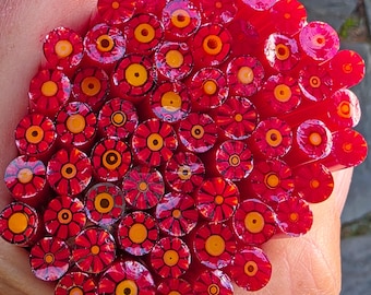 COE 90 Murrini Flower: Pretty Please - 1 oz Cane/Sticks