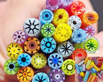 coe 90 Extra Fancy Mix: BIG Sampler in Chunks - 2 oz Murrini Murrine Millefiori Vitrigraph Cane - MINZABELLA MURRINI by Glassworks Northwest