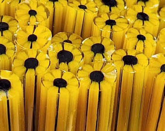 NEW COE 96 Murrini Flower: Black-Eyed Susan - 1 oz Cane/Sticks