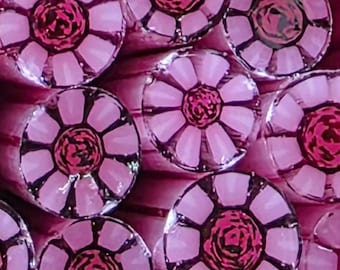 NEW COE 90 Murrini Flower: Pink Princess - 1 oz Cane/Sticks