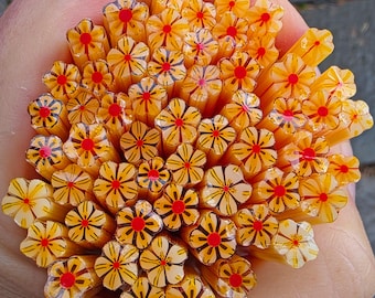 COE 90 Murrini Flower Murrini: Shazam! - 1 oz Cane/Sticks