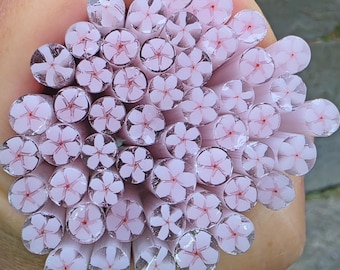 COE 96  Murrini Flower: Cherry Blossom - 1 oz Cane/Sticks