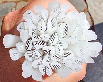 coe 96 White Angel Wings Mostly Small - 1 oz Murrini Murrine Millefiori Vitrigraph Cane- MINZABELLA MURRINI by Glassworks Northwest