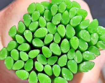 coe 96 Sm Leaf: Fern-tastic - 1 oz Murrini Murrine Millefiori Vitrigraph Cane- MINZABELLA MURRINI by Glassworks Northwest