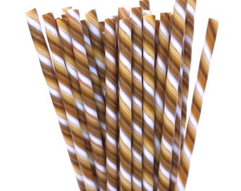 COE 90 Handmade Glass Cane Twists "Chocolate Peanut Butter Cookie" | 3-Piece 6" Thick Decorative Rods | Bullseye Compatible | Twisties