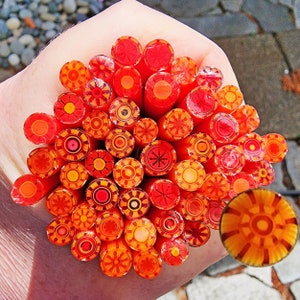 coe 96 Extra-Fancy Murrini: Autumn Vibes 1 oz Murrini Murrine Millefiori Vitrigraph Cane - MINZABELLA MURRINI di Glassworks Northwest