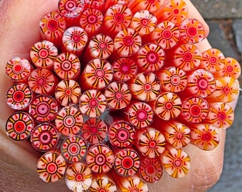 COE 90 Murrini Flower: Makes Me Happy - 1 oz Cane/Sticks