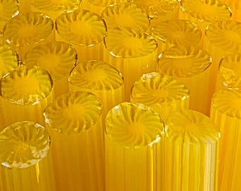 COE 96 Murrini Flower: Dazzling Whirlies Yellow - 1 oz Cane/Sticks
