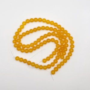 8mm dyed jade beads, 8mm yellow beads, Dyed jade beads