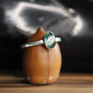 Silver Moss Agate Ring