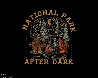 National Halloween Park Horror and Humorous Retro Western T-Shirt Graphic Transparent PNG Digital Download