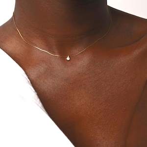Danity  Diamond Necklace, tiny  Diamond Necklace, Gold Diamond Necklace, Diamond Choker, Dainty Diamond Choker, minimalist  Diamond Necklace