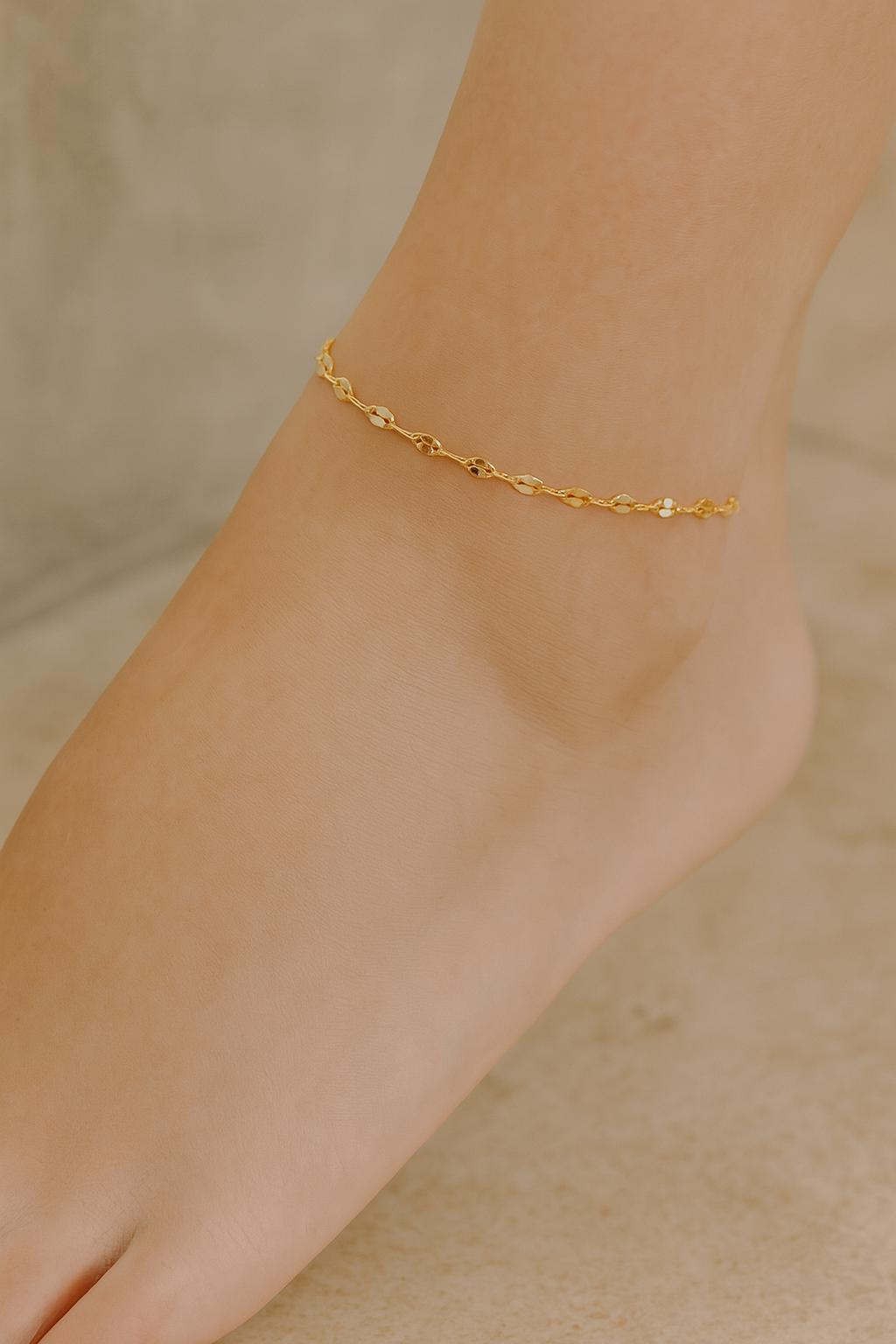 14K Gold Anklet for Women Dainty Oval Link Chain Anklet Waterproof — free download