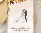 Wedding Congratulations Card Printable | Fall / Autumn Minimalist Romantic Quote | Printable Digital Download | PDF and PNG Instant Download