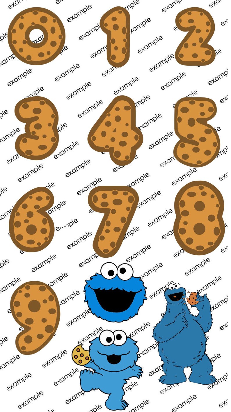Sesame Street Cookie Monster Letters Clipart for BIRTHDAY (SVG, PNG ...