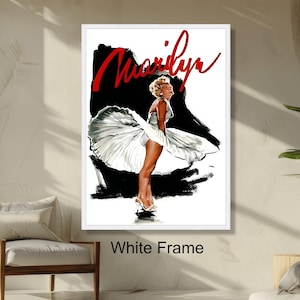 Marilyn Monroe Classic Pose Iconic Hollywood Wall Art, Vintage Glamour Portrait, Retro Movie Star Decoration