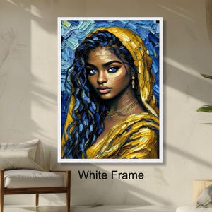 Stunning Blue-Eyed Woman Portrait Painting Style, Abstract Female Wall Art, Modern Home Decoration, Ready to Hang