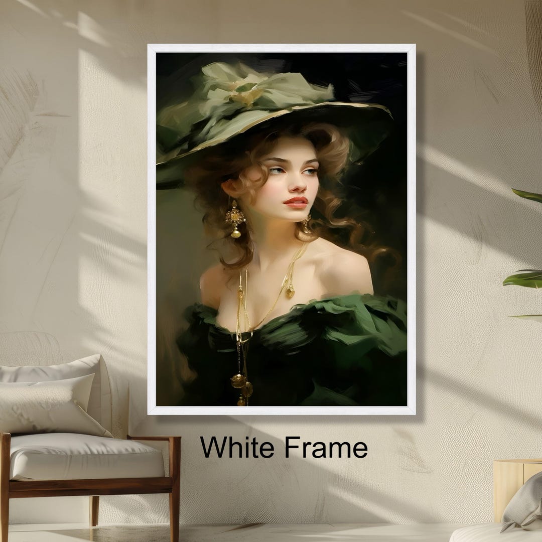 Elegant Victorian Lady Portrait Classic Woman Wall Art, Vintage Style ...