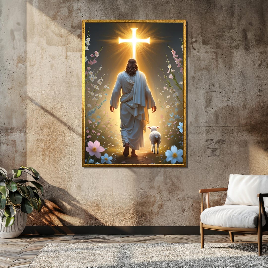 Jesus Walking Toward Light Canvas Art, Framed or Unframed Canvas Print ...