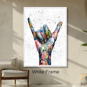 Colorful Graffiti Hand Sign Urban Street Art Wall Decor, Modern Pop Art Vibrant Abstract Wall Hanging, Ready to Hang