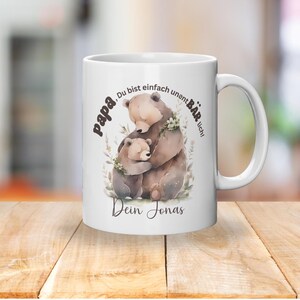 Papa Tasse mit Bärenmotiv und Personalisierung