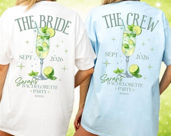 Personalisiertes JGA T-Shirt – Team Braut Cocktail Shirt im Hugo Style für Junggesellinnenabschied