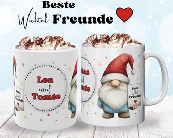 Wichtel Tasse personalisiert – Weihnachtswichtel Advent Geschenk Kinder