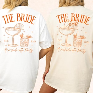 JGA Shirt Orange Cocktail – Personalisiertes Bride Club T-Shirt | Team Braut Junggesellinnenabschied Sommer Outfit