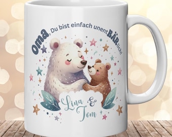 Personalisierte Oma Tasse – Geschenk mit Namen für Oma zum Geburtstag, Weihnachten oder Muttertag