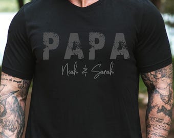 Geschenk Personalisiert Papa Vatertag Geschenk Personalisiertes Geschenk Für Papa Geburtstags Geschenk Papa Shirt mit Namen T-Shirt Papa