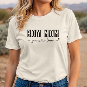 Boy Mom Gift Personalized Boy Mom Shirt Custom Name Shirt For Boys Mom Customized Boy Mom Tee Shirt Mothers Day Mom Of Boys Outfit Custom