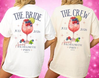 JGA Shirt Sommer – Personalisiertes Team Braut T-Shirt Wildberry Style Bachelorette Party