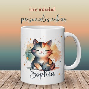 Personalisierte Katzen Tasse – Geschenk mit Namen für Katzenliebhaber & Kinder