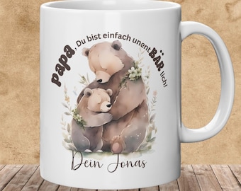 Papa Tasse personalisiert – Geschenk mit Namen für Vatertag, Geburtstag oder Weihnachten