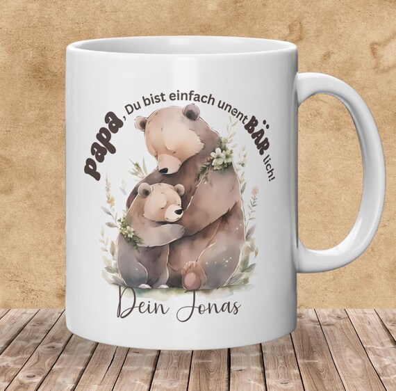 Papa Tasse personalisiert – Geschenk mit Namen für Vatertag, Geburtstag oder Weihnachten