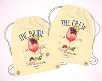 JGA Turnbeutel personalisiert – Team Braut Wildberry Design Baumwollbeutel