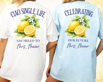 JGA Shirt Zitrone – Personalisiertes Team Braut T-Shirt Sommer Junggesellinnenabschied Bride und Crew