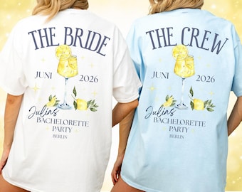 JGA Shirt Braut Team Sommer – Personalisiertes Cocktail Shirt Hochzeit Junggesellinnenabschied T-Shirt