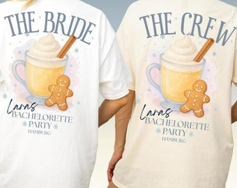 Personalisiertes JGA Shirt Weihnachten Winter Team Braut Bachelorette T-Shirt