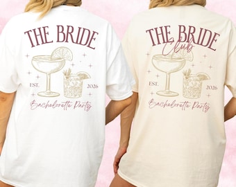JGA Shirt Sommer – Personalisiertes Bride Club T-Shirt mit Cocktail Design | Team Braut Junggesellinnenabschied