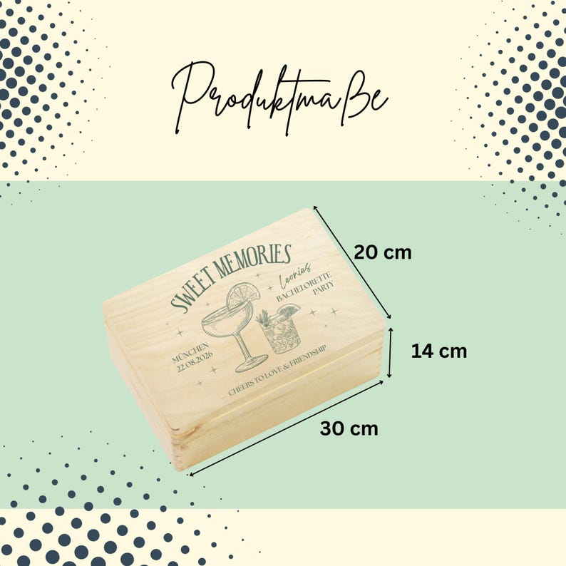 Personalisierte Holzkiste für JGA – Braut Geschenk mit Deckel – Erinnerungskiste / Erinnerungsbox Junggesellinnenabschied, JGA Geschenkidee afbeelding 5