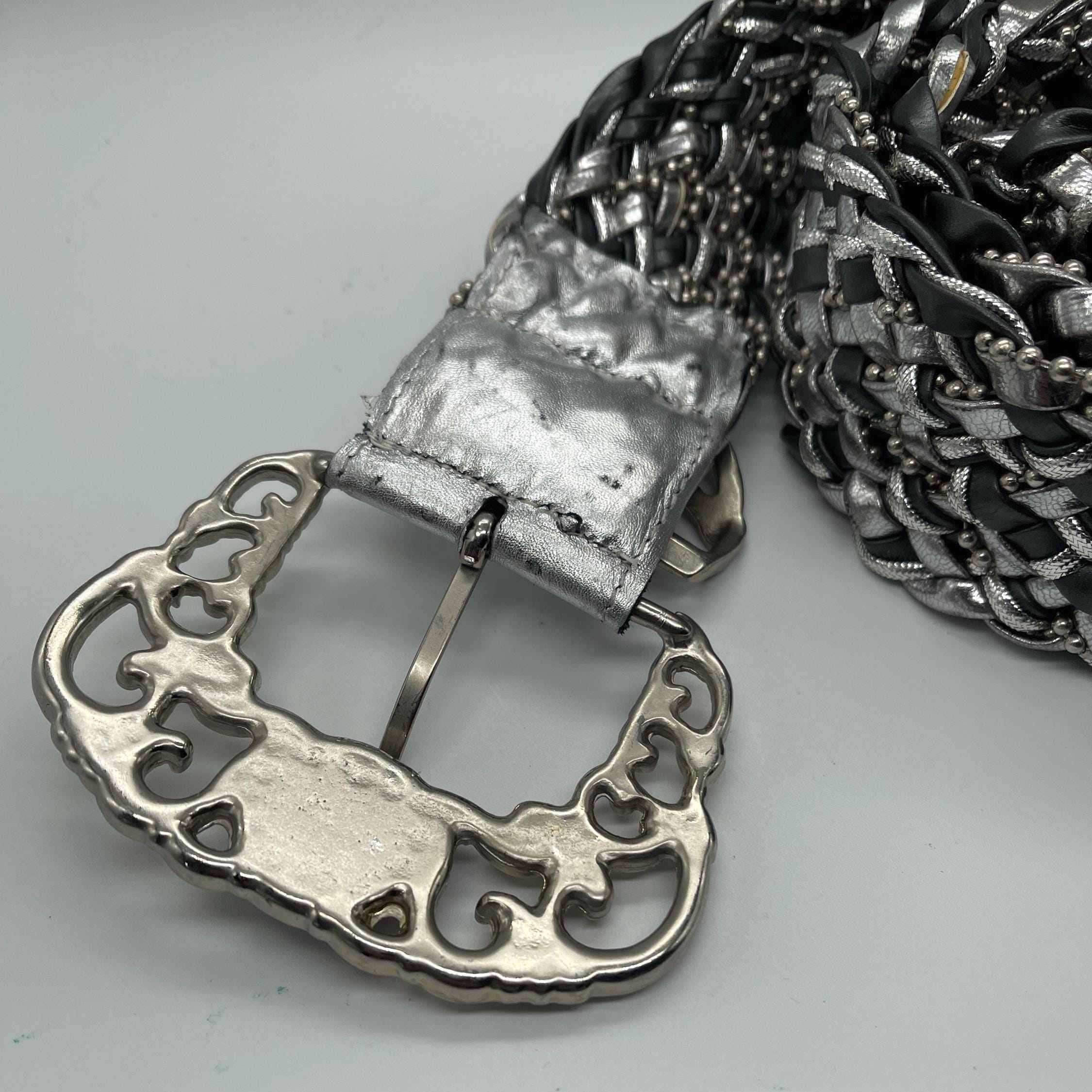 Vintage Streets Ahead Braided Black Leather & Silver Chain  display picture 1