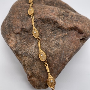 Elegant Vintage Tennis Racquet Bracelet Designed by J.J.
