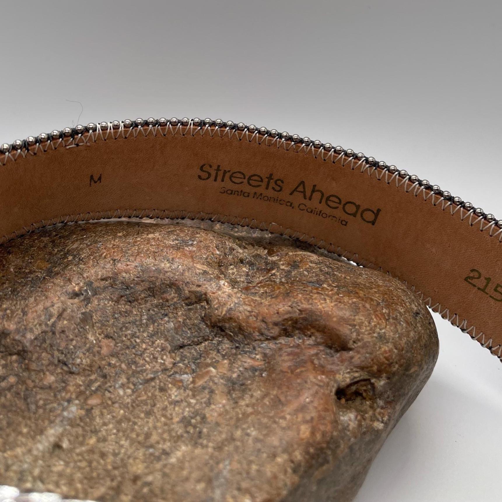 Streets Ahead Black Croc Embossed Leather Belt Ornate Silver-Tone Buckle & Accen Hornback Crocodile Belt in Black — Ratchet Adjustable main image 2