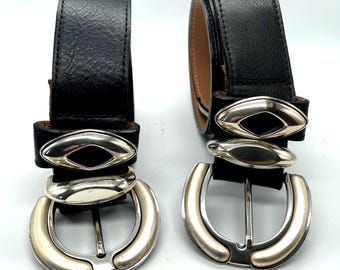 Vintage 1980-90s Joan and David Dark Brown Croc Leather Belt  display picture 3