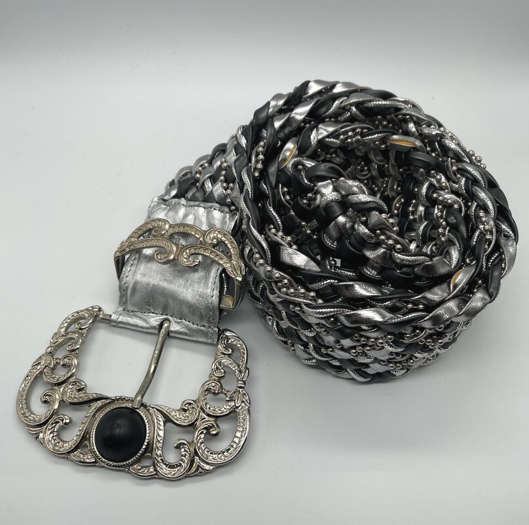 Vintage Streets Ahead Braided Black Leather & Silver Chain  display picture 2