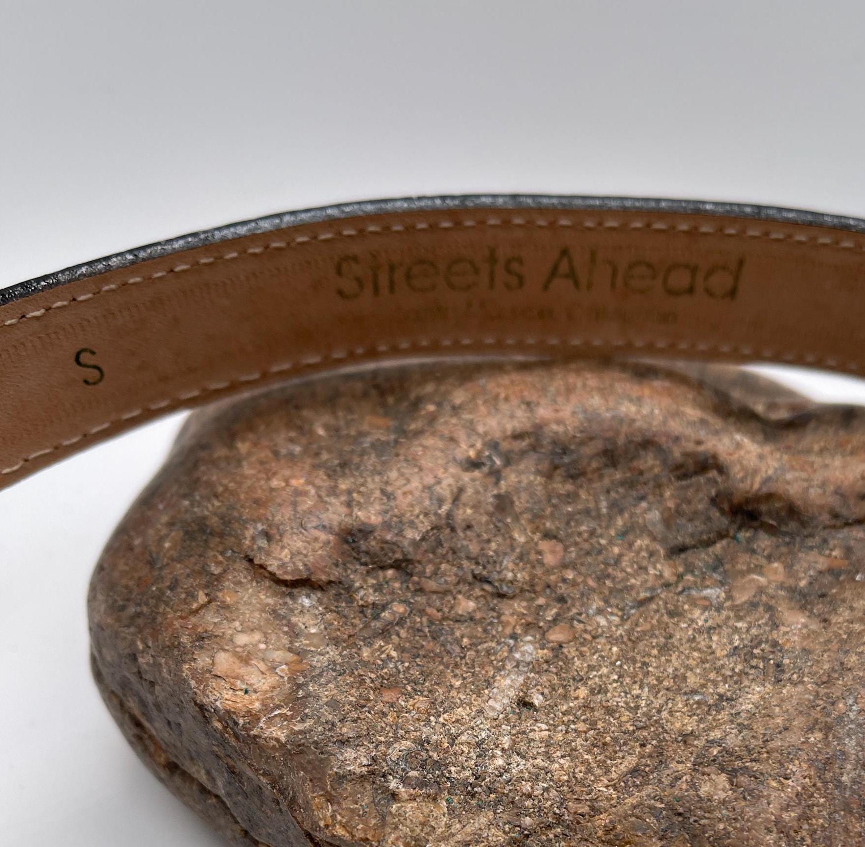 Streets Ahead Croc Embossed Leather Belt With Rhinestones Size S Harlow Belt – Black Croc-Embossed Leather & Silver Buckle  main image 2