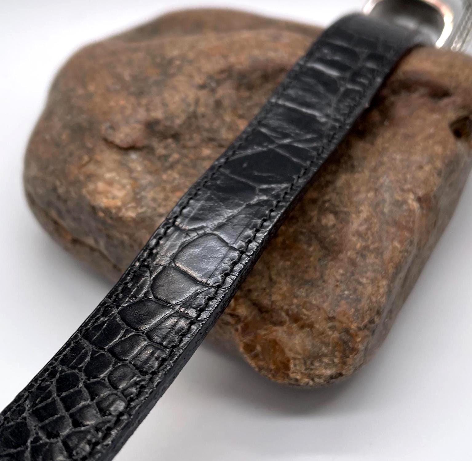 Vintage Streets Ahead Croc Leather Antiqued Silver Buckle  display picture 1
